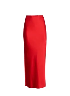 Discount - Rose Valentine Midi Skirt - Rouge Long Skirts