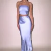 Online - Silk Bias Skirt - Pastel Sky Long Skirts
