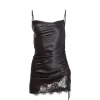 Discount - Silk Ruched Dress - Black Midi | Midi Dresses