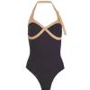 New - Stretch Tailored Buckle Bodysuit - Black Bodysuits