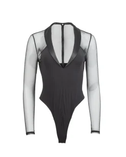 Hot - Tuxedo Bodysuit - Black Bodysuits