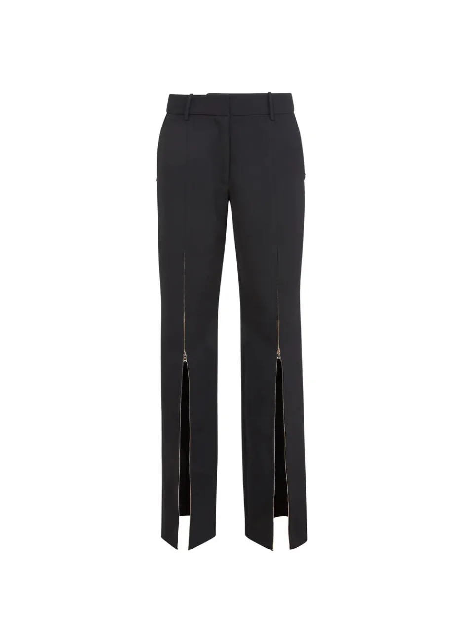 Discount - Zipper Split Hem Pant - Black Pants