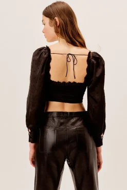 Outlet - Liz Crop Top - Black Crop Tops
