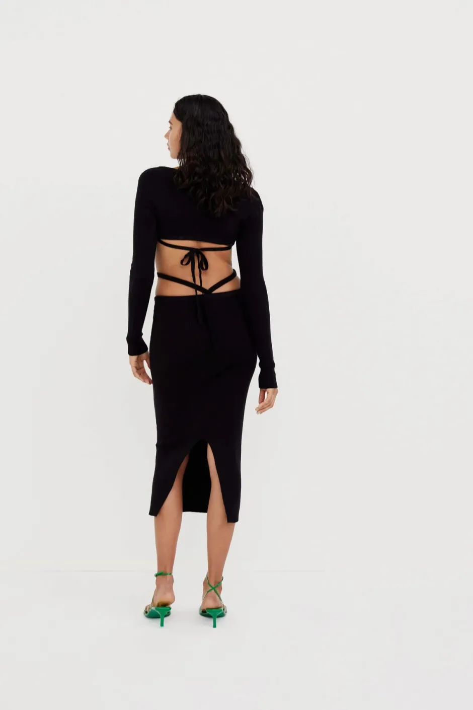 Hot - Mona Midi Skirt - Black Long Skirts