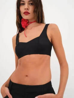 Clearance - Shannon Crop Top - Black Crop Tops