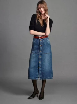 Online - Modern Pocket Midi Skirt - October Skirts | Long Skirts