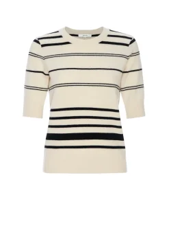 New - Striped S/S Sweater - Cream Multi Denim | All Denim