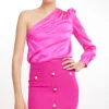 Best - Adeline One Shoulder Blouse - Hot Pink Blouses