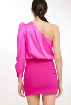 Best - Adeline One Shoulder Blouse - Hot Pink Blouses