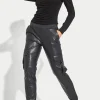 Sale - Aidan Vegan Leather Jogger - Black Pants