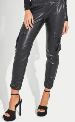 Sale - Aidan Vegan Leather Jogger - Black Pants