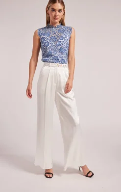 Sale - Alexia Satin Pants - White Pants