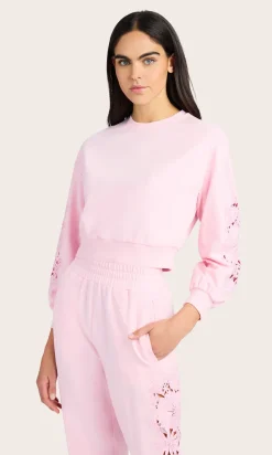 Fashion - Arabella Lace Combo Sweatshirt - Petal Pink Sweaters & Knits