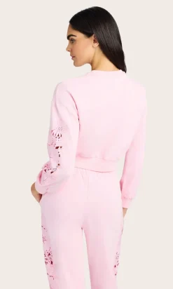 Fashion - Arabella Lace Combo Sweatshirt - Petal Pink Sweaters & Knits