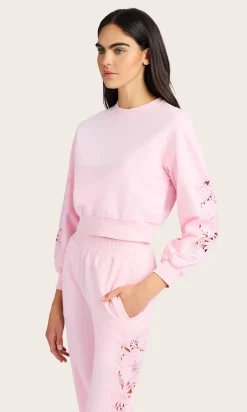 Fashion - Arabella Lace Combo Sweatshirt - Petal Pink Sweaters & Knits
