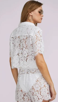 Clearance - Belinda Floral Shorts - White Shorts