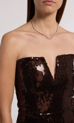 Discount - Blaine Sequin Dress - Brown Dresses