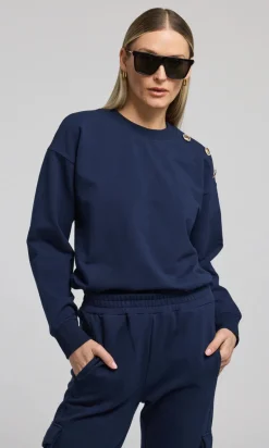 Hot - Cambria Sweatshirt - Navy Sweaters & Knits