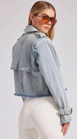 Discount - Camila Denim Trench Coat - Light Blue Denim Jackets | Jackets