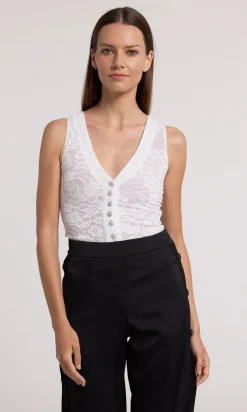 Online - Camille Lace Bodysuit - White Bodysuits