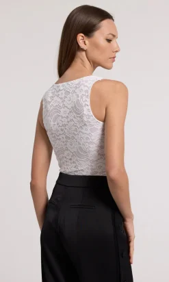 Online - Camille Lace Bodysuit - White Bodysuits