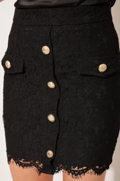 Hot - Chiara Lace Skirt - Black Mini Skirts