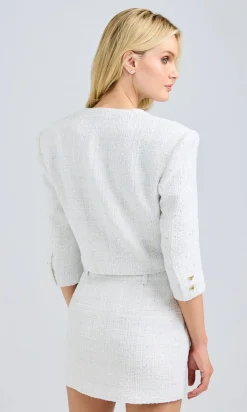 Hot - Daphne Tweed Skirt - White Mini Skirts