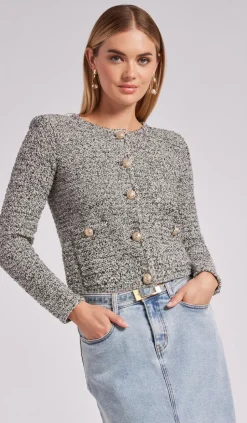 Online - Diana Cardigan - Black Melange Sweaters & Knits