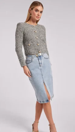 Online - Diana Cardigan - Black Melange Sweaters & Knits