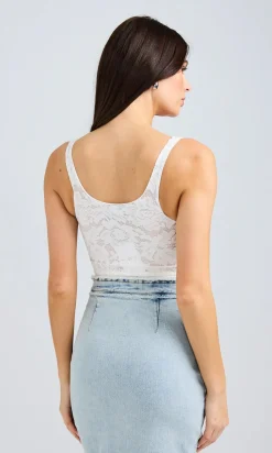 Online - Gigi Lace Bodysuit - White Bodysuits