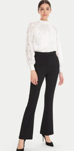 Outlet - Hartley Lace Sleeve Blouse - White Blouses