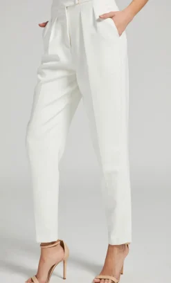 Hot - Jenise Crepe Pant - White Pants