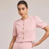 New - Joanie Tweed Blazer - Light Pink Blazers
