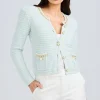 Best - Kelly Chain Cardigan - Opal Melange Sweaters & Knits