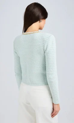 Best - Kelly Chain Cardigan - Opal Melange Sweaters & Knits