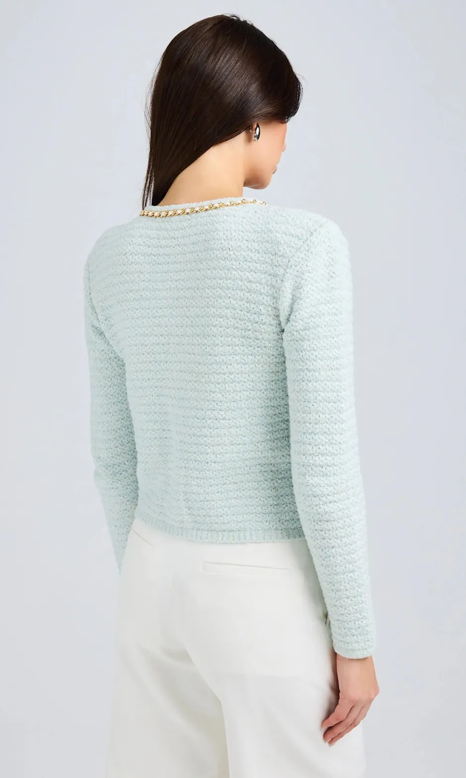 Best - Kelly Chain Cardigan - Opal Melange Sweaters & Knits