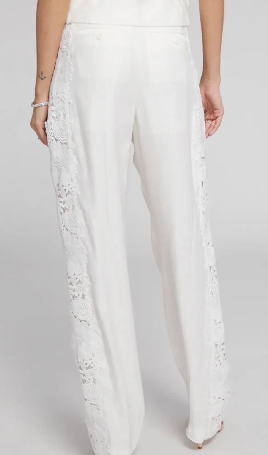 Hot - Lara Lace Combo Pants - Ecru Pants