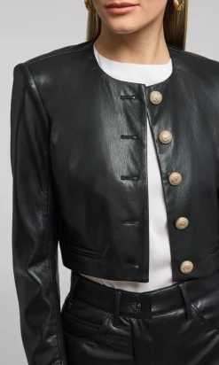 Clearance - Marko Vegan Leather Blazer - Black Blazers