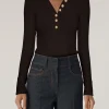 New - Minny Rib Bodysuit - Black Bodysuits