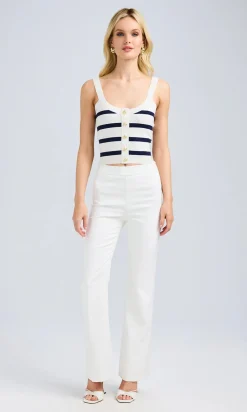 Sale - Nellie Crepe Pants - White Pants