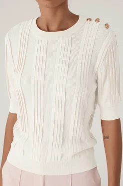 Clearance - Renia Sweater - White Sweaters & Knits