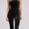 Discount - Riley Velvet Jumpsuit - Black Pants Jumpsuits