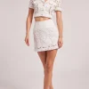 Discount - Sabrina Lace Skirt - White Mini Skirts