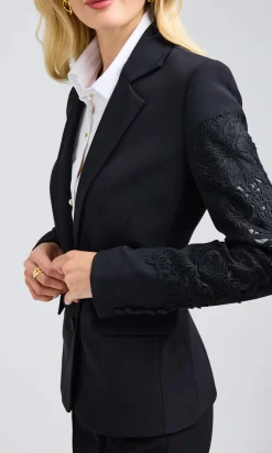Hot - Venturi Lace Combo Blazer - Black Blazers
