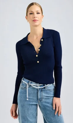 Outlet - Viviana Sweater - Navy Sweaters & Knits