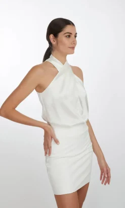 Sale - Wisteria Halter Blouse - White Blouses