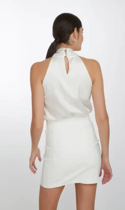 Sale - Wisteria Halter Blouse - White Blouses