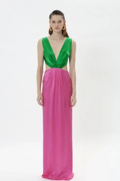 Fashion - Rosie Gown - Pink/ green Dresses | Long Dresses