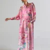 Sale - April Long Shirt Dress - Pink Floral Dresses | Long Dresses