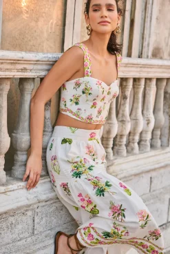 New - Corset Top - Floral Crop Tops